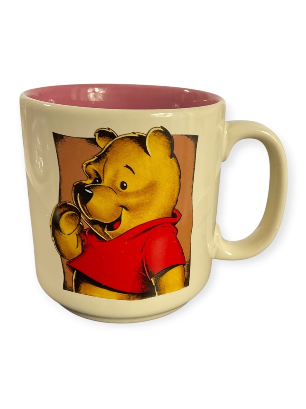 Disney Winnie the Pooh Vintage 12 Oz Mug Pink Interior